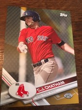 2017 Topps Pro Debut Jumbo 5x7 C.J. CJ Chatham Red Sox 60 #'d 02/10 Gold