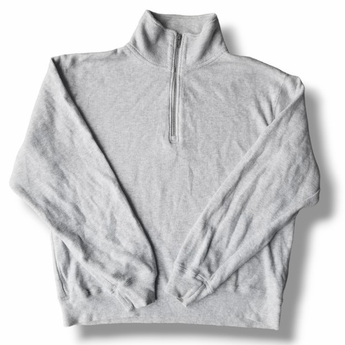 John Galt Oversized Sweater Women's XS Waffle Knit Quarter Zip Baggy