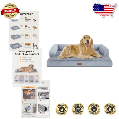 Comfortable Egg Crate Foam Orthopedic Dog Bed - Perfect for Anxious Large Dogs