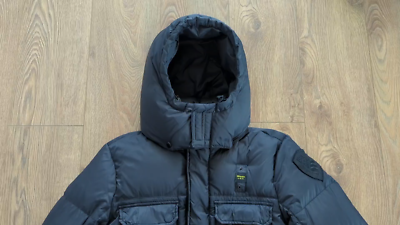 Blauer USA Men's Down Hooded Jacket Size M Black Luxury Brand | eBay