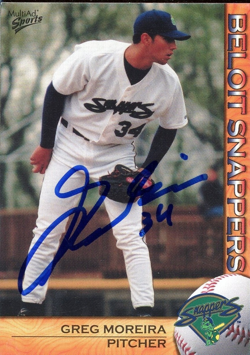 2004 Beloit Snappers GREG MOREIRA Signed Card autograph AUTO