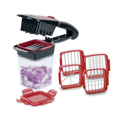 Genius Nicer Dicer Quick XXL Set 7-tlg Handformat Zwiebelschneider Zerkleinerer