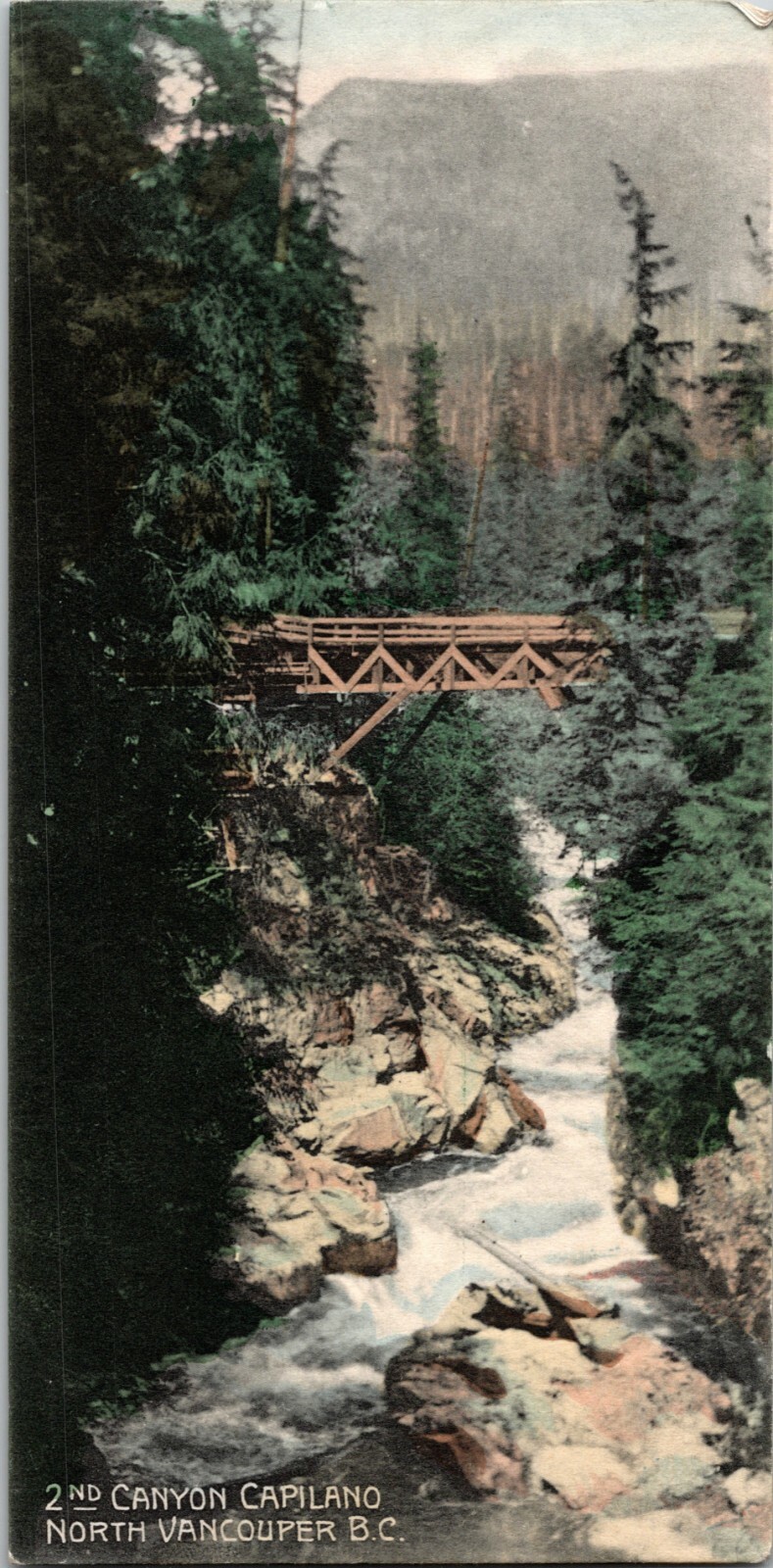 Carte Postale Vintage 2nd Canyon Capilano Nord Vancouver Canada 3 25 X 6 25 Ebay
