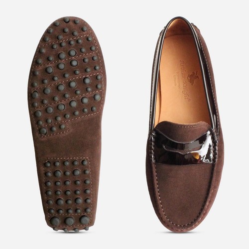 Dark Brown Suede Ladies Driving Shoe 