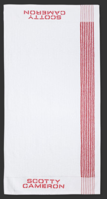 Supa Dupa Scotty Cameron Towel - Vintage Caddie - Red Logo - Red Stripe - White