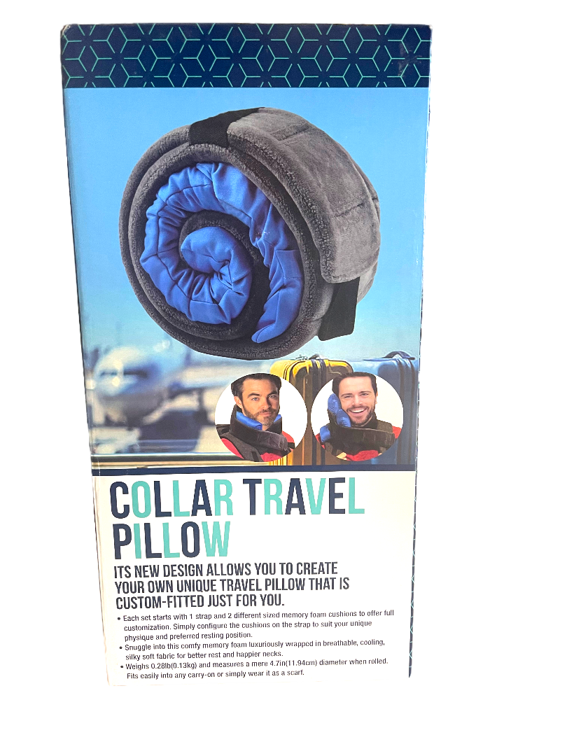 Custom-Fitted Collar Travel Pillow - New 12z Design - See Photos