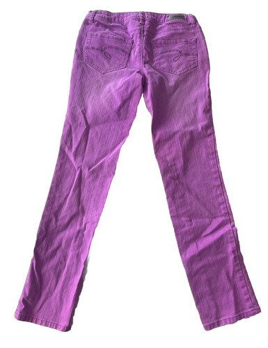 Girls Justice Bright Purple Skinny Jeans Size 12R Shine Bright - Picture 2 of 7