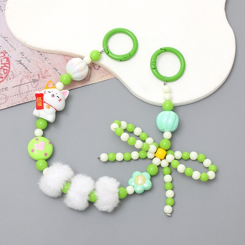 Bow Lucky Cat Beaded Mobile Phone Chain Anti-Lost Phone Lanyard Pendant Keych Wa - 第 14/18 張圖片