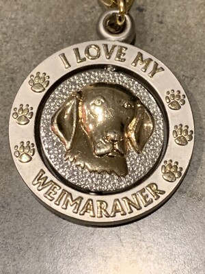 I Love My Weimaraner Spinner Keychain