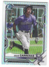 2021 Bowman Draft Julio Carreras #BDC-30 Chrome Refractor