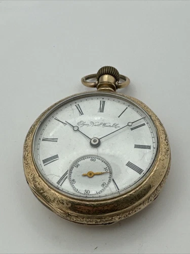 Antique Elgin Pocket Watch Size 18 Running Strong, Gold Filled Yellow Case