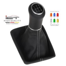 LED ICT Schaltknauf Schaltsack Leder für Ford Fiesta MK7 08–12 Naht silber B41