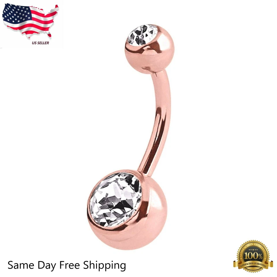 Посеребренные ДВОЙНЫЕ ДРАГОЦЕННЫЕ КАМНИ КОЛЬЦО ДЛЯ ПИРСИНГА ЖИВОТА ШТАНГА Lab-Created - Изображение 2 из 2