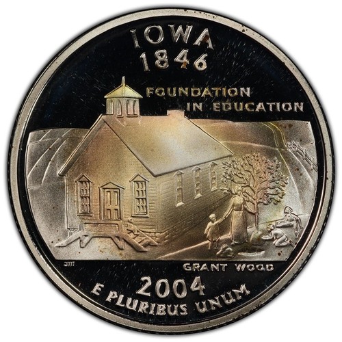 2004-S Iowa Silver Proof Quarter PCGS PR67DCAM Toned Coin 25C - Picture 2 of 9