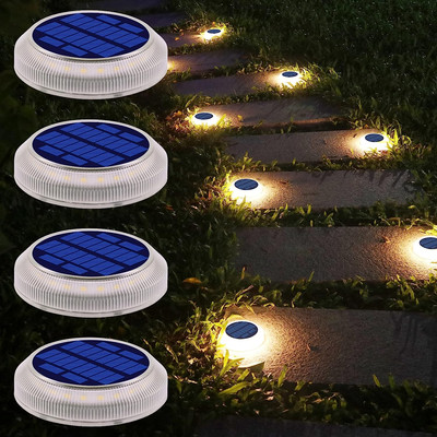 Solar Deck Lights Outdoor Waterproof Led,Warm White Solar Ground / Dock Lights M