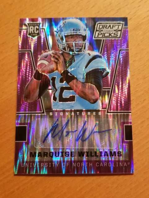 2016 Prizm Draft Auto Purple #291 Marquise Williams UNC Rookie QB #'d 31/99