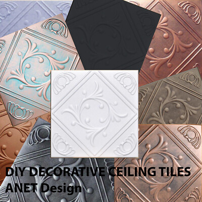 Decorative Ceiling Tiles, Glue Up, Styrofoam, 20'' x 20'' ANET (R2W), Color Choice