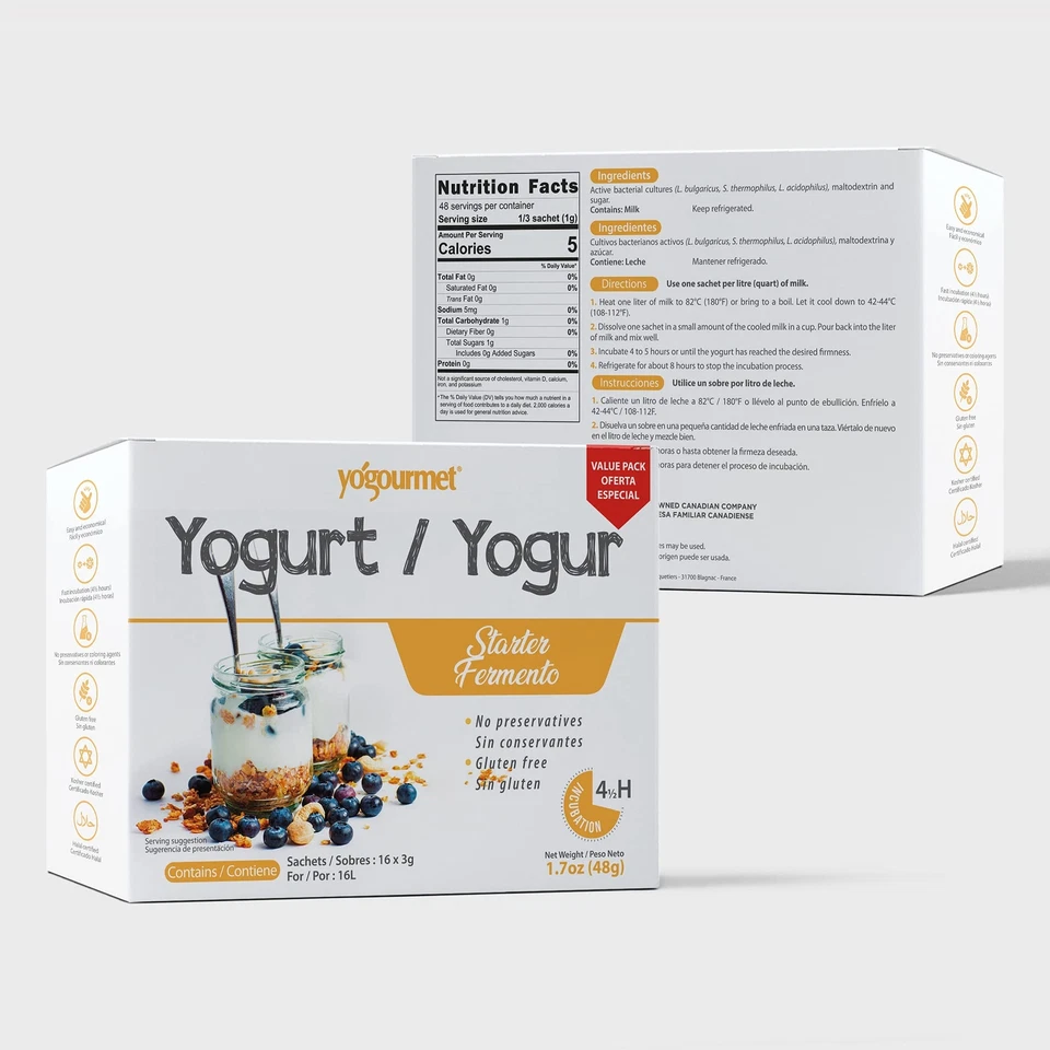 Yogur Starter (Pack de 16) - Hacer yogur en casa - Starter Culture - Todo Natura... Foto 2 de 4