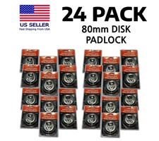 24 Pack 80mm Stainless Steel Armor Trailer Round Padlock / Shielded Shackle Key