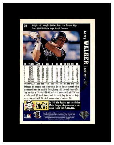 LARRY WALKER YOU PICK SEE SCANS OF EVERY CARD RC, INSERTS HIGH GRADE CARDS - Picture 459 of 463