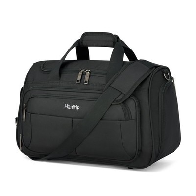 HanTrip Carry on Duffel Bag Foldable Duffle Bags Carry-on 16.5-Inch, Black 