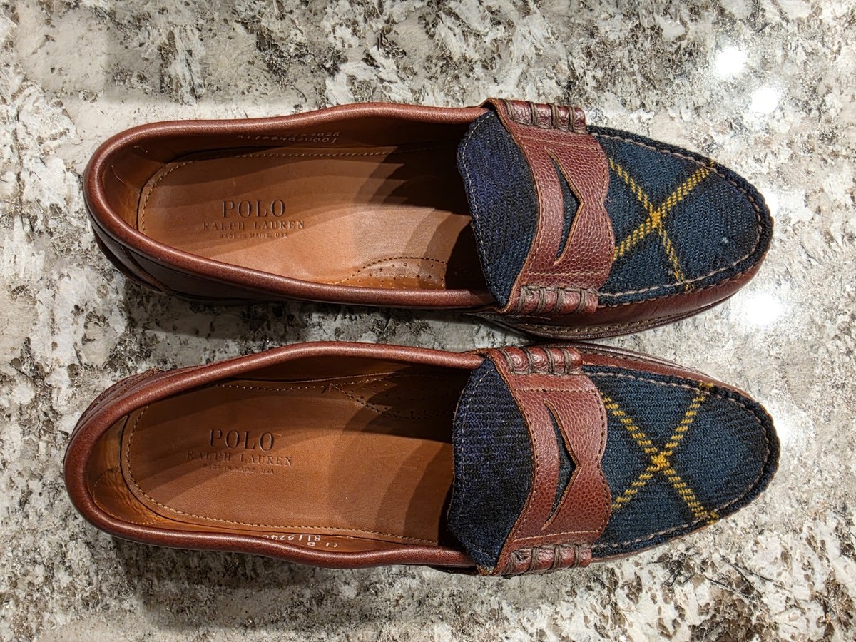 Polo by Ralph Lauren Plaid Slip-On Loafers in Black, Brown, Cream Amazon.com | POLO RALPH LAUREN Men main image 2