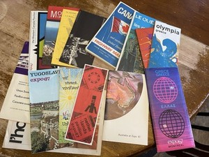 VTG Lot of 14 EXPO 67 Guide Book Map Brochures Australia Greece Canada