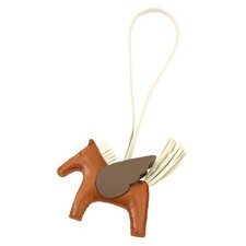 HERMES Rodeo Pegasus PM Taschenanhänger Agneau Milo Gold Etoupe Craie 90313076