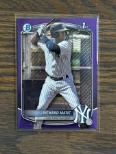 2025 Bowman Richard Matic Chrome Purple Refractor 1st  /250 Yankees BCP-71 SP