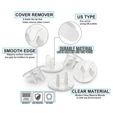 Baby Safety Clear Outlet Covers 24 Pack , Durable Plastic Plug Covers for Po...