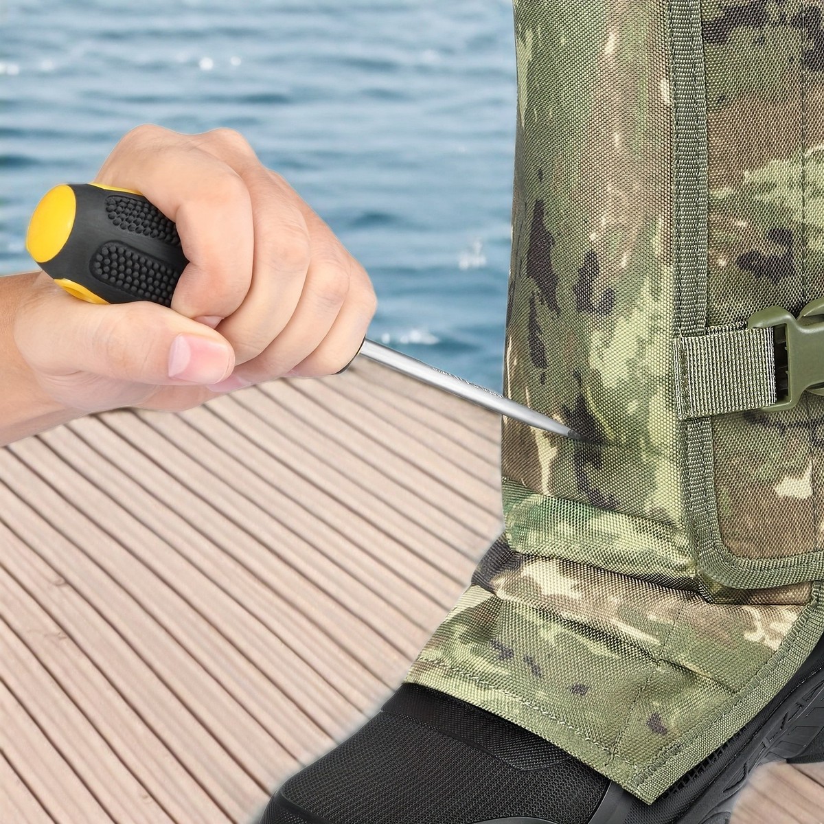Natural Tactility Shock Absorbing Lightweight 1000D Nylon Anti-Snake Boot Covers — product photo 3 of 9