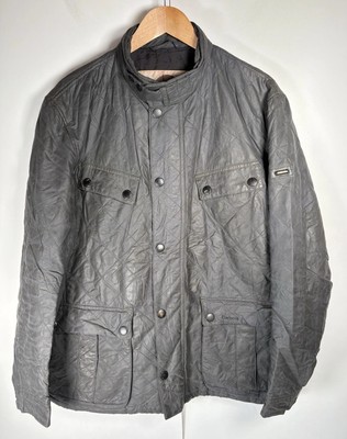Barbour International Jacke Herren Large Grün Sea Ariel Biker Style