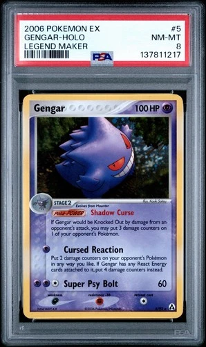 Pokemon Gengar EX Legend Maker Holo Rare #5 PSA 8