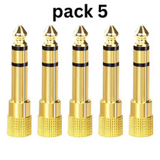 6.3mm 1/4" Male plug to 3.5mm 1/8" Female 5 Jack Stereo Headphone Audio Adapter