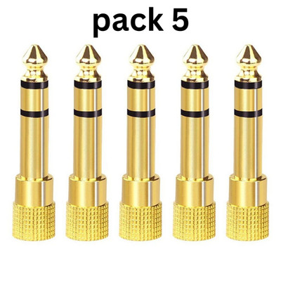 6.3mm 1/4'' Male plug to 3.5mm 1/8'' Female 5 Jack Stereo Headphone Audio Adapter