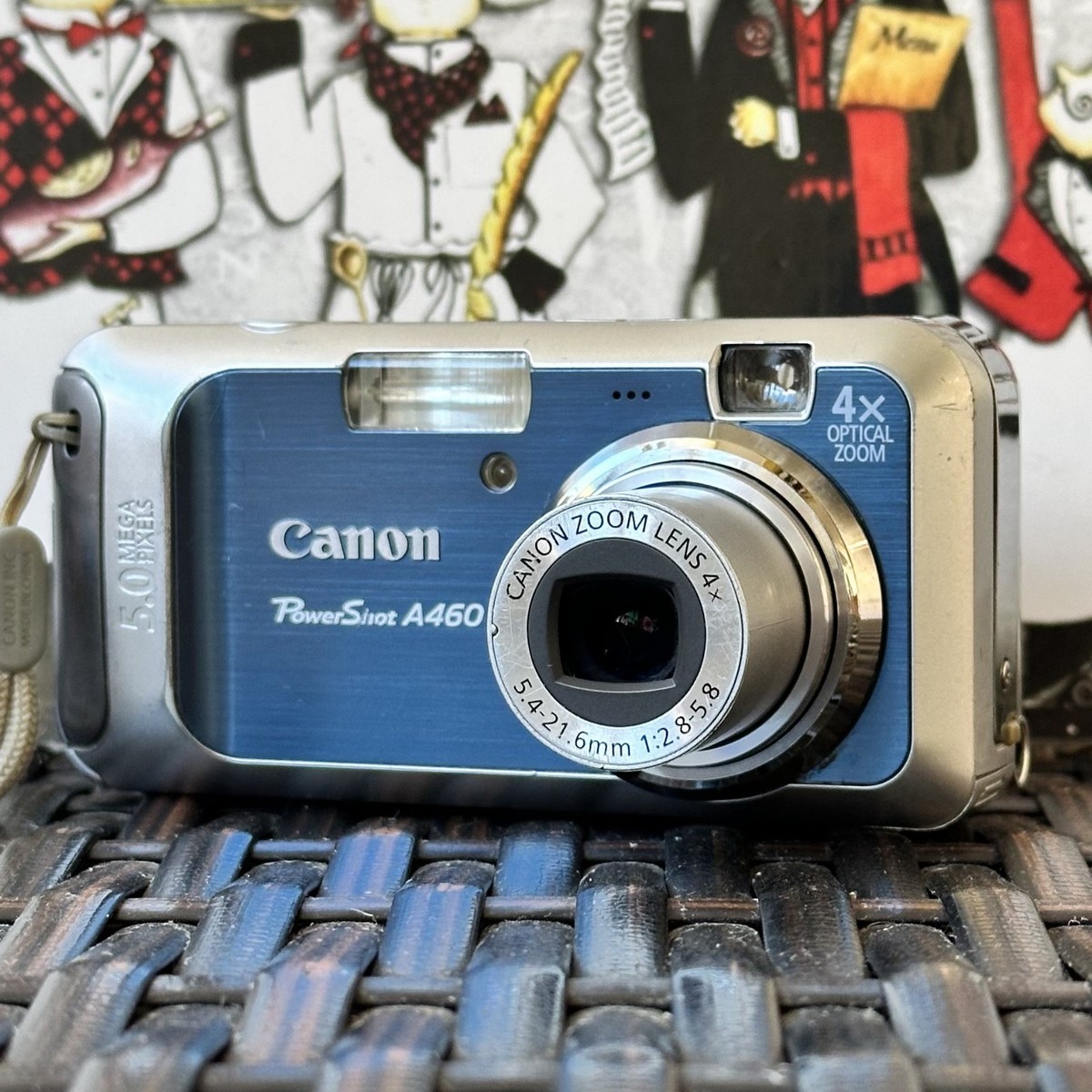 Canon Powershot A460 BLUE Digital Camera Optical Zoom Lens 4x Work