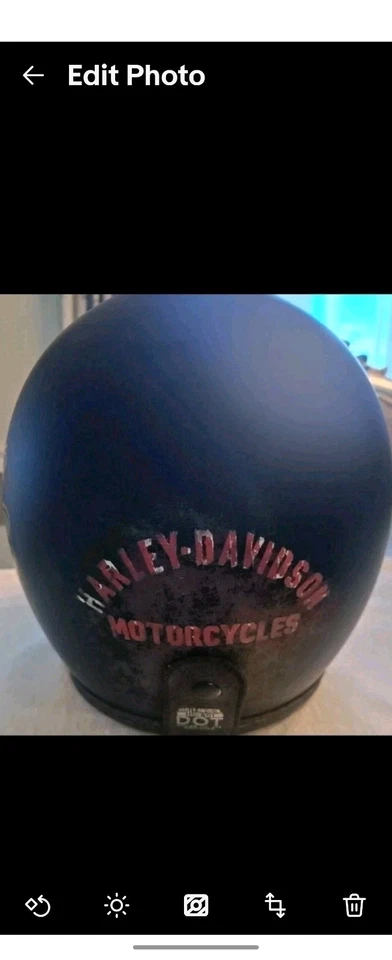 Harley Davidson Bootlegger's Pass 3/4 Helmet Matt Black XXL Vintage  - Image 3 of 4