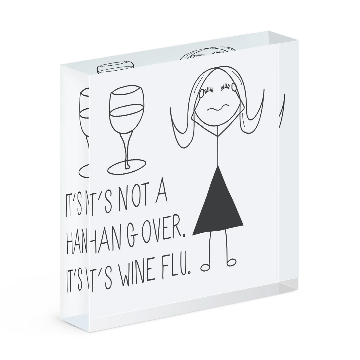 It's Not A Hangover It's Wine Flu Acrylic Photo Block Frame Funny Joke