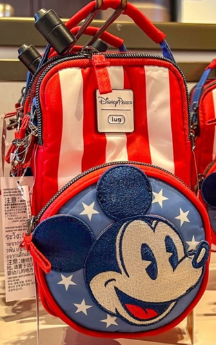 2025 Disney Parks LUG Mickey Mouse Red White Blue Flag Americana Skeeter Bag NEW