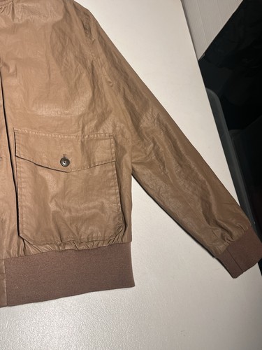 SuitSupply Jacket Men’s XL Brown Linen Bomber Teflon Olmetex Lined Button Coat - Picture 5 of 14