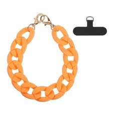 Phone Wrist Strap, 11" Acrylic Cellphone Chain with Tether Tab, Orange