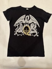 Queen Black Graphic Print T-Shirt Band Logo Crest Size Medium New