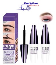 2 Pcs Dark Brown Easy Peel Off Eyebrow Gel, Tattoo Eyebrow Tint, Waterproof Sw