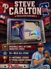 2016 Topps Tribute Steve Carlton Autograph Serial numbered 50/50 (bookend number