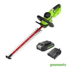 Image of Greenworks 24V 61Cm Cordless Brushless Battery Hedge Trimmer Battery & Charger