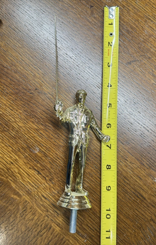 Ancien lance-appâts en plastique doré pêcheur 5,5" avec tige 9" trophée topper - Photo 11/11