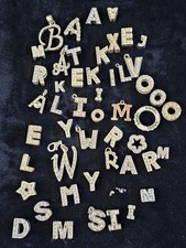 Lot of 48 Rhinestone Alphabet Letter Charms Pendants A  Z Initials Bling DIY Jewe