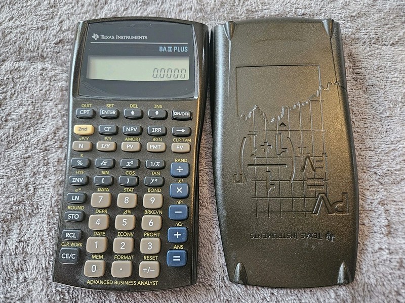 Texas Instruments BA II Plus Financial Calculator Instruction Manual Solar C4