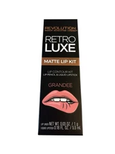 Revolution Retro Luxe Matte Lip Kit Grandee Lip Liner & Liquid Lipstick NEW