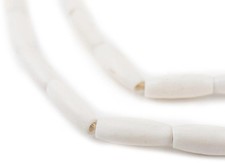 White Kenya Bone Beads Oval 7mm African 30 Inch Strand Handmade